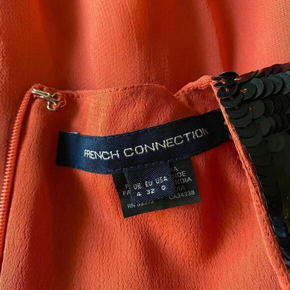 FRENCH Connection sz 0 sleeveless sequin shift mini mod party dress - Picture 10 of 10